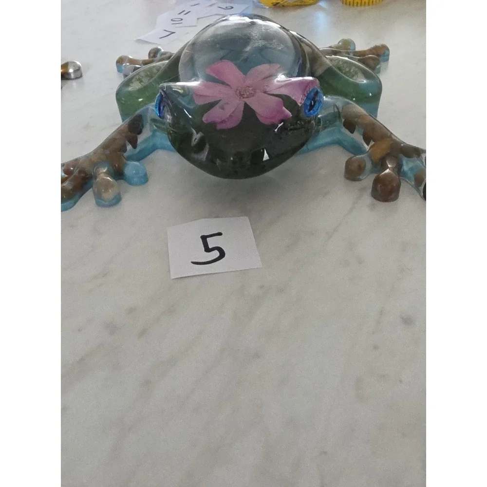 Large Handmade Resin Decorative Frog